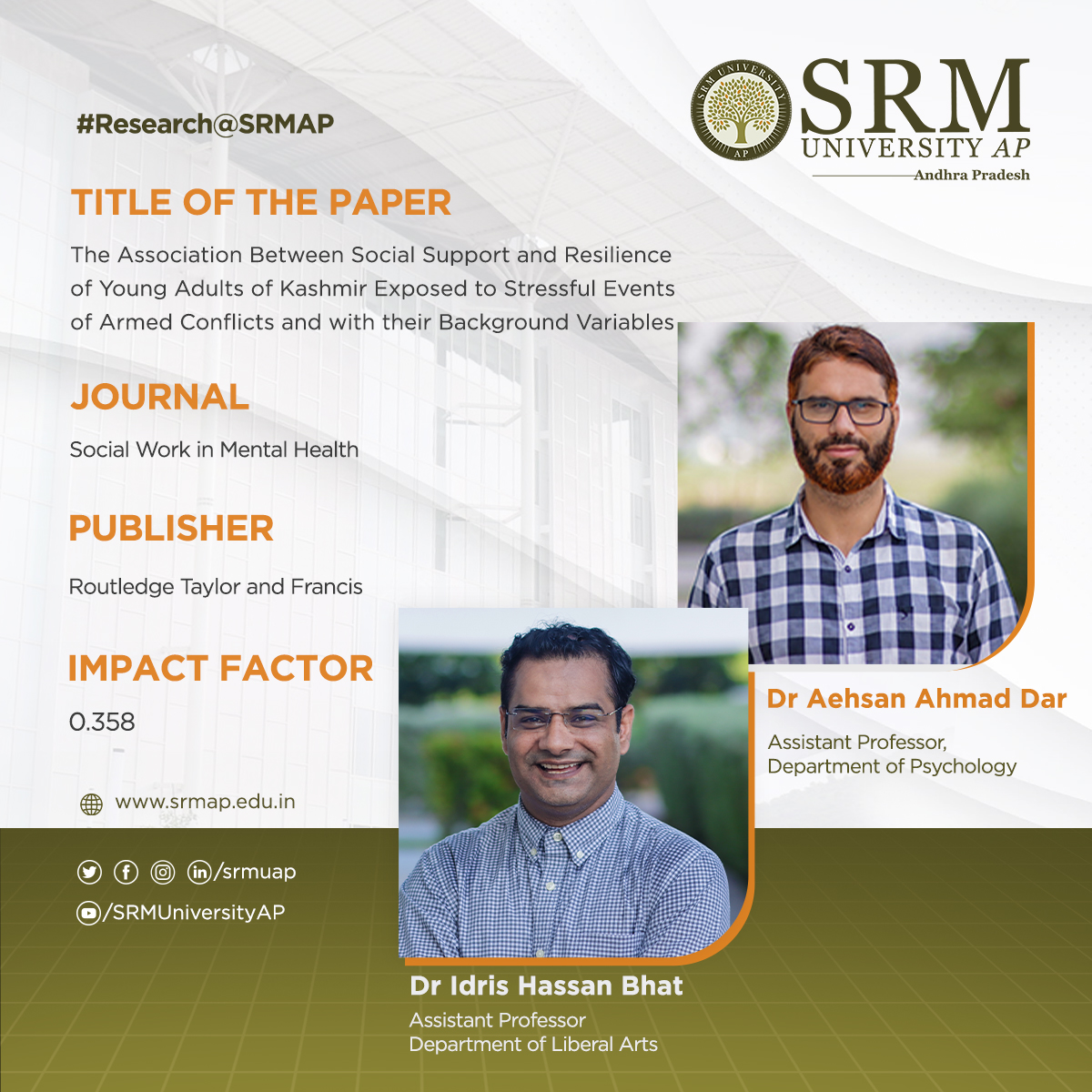 Social Support and the Resilience Among Young Adults in Kashmir